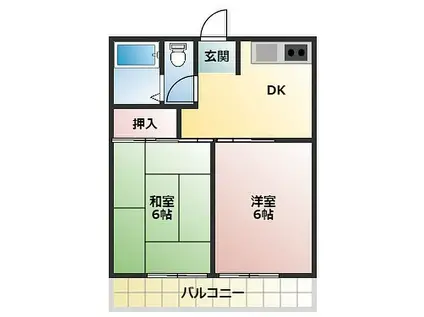 上山マンション(2DK/1階)の間取り写真