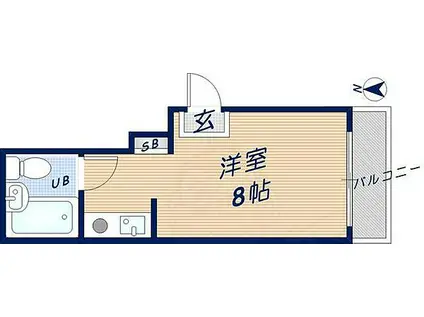 ルミナス東花園(ワンルーム/1階)の間取り写真