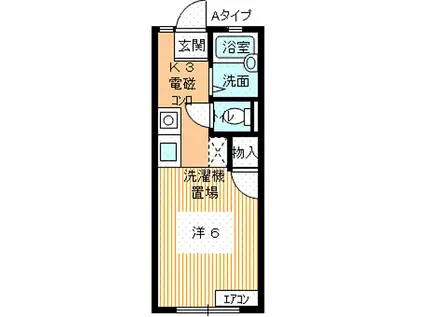 ラ・ポート吉見II(1K/1階)の間取り写真