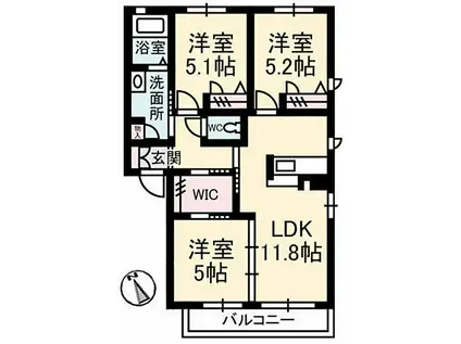 シャーメゾン東陽 B棟(3LDK/2階)の間取り写真