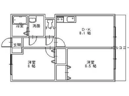 パレスリーガル(2LDK/2階)の間取り写真