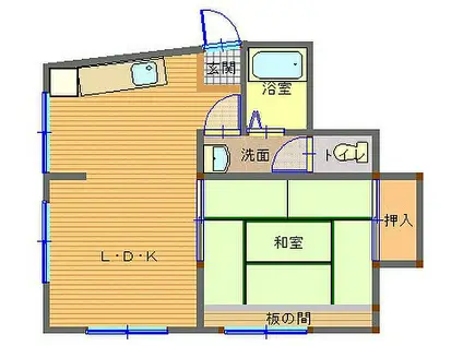 諏訪マンション(1LDK/3階)の間取り写真