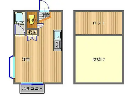 ジョリーハイツ御船蔵(ワンルーム/2階)の間取り写真