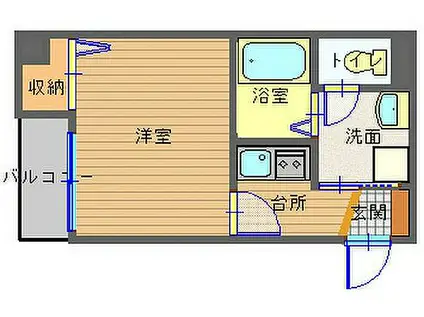 ゴールデンリバ-(1K/2階)の間取り写真