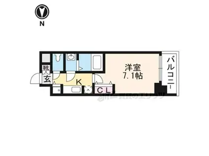 JR東海道・山陽本線 京都駅 徒歩8分 7階建 築9年(1K/2階)の間取り写真