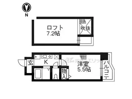 マイア松本(1K/6階)の間取り写真