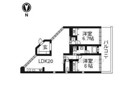 SCHEWALBE西棟(2LDK/7階)の間取り写真