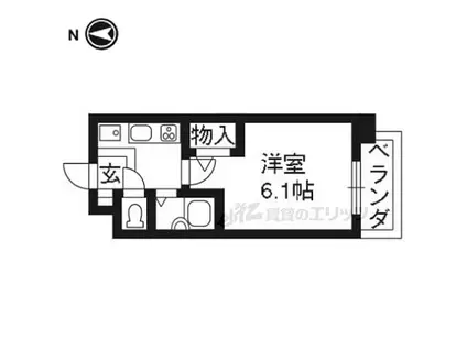 プレサンス京都四条烏丸(1K/6階)の間取り写真