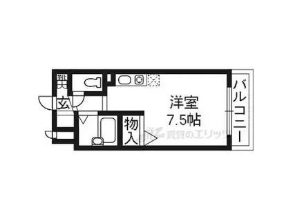 PRESSANCE京都清水(ワンルーム/2階)の間取り写真