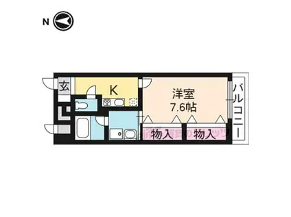 烏丸アネックスII(1K/8階)の間取り写真