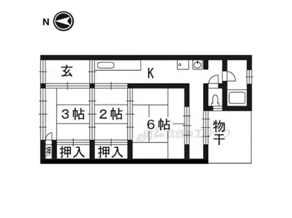 JR東海道・山陽本線 西大路駅 徒歩8分 1階建 築55年(3K)の間取り写真