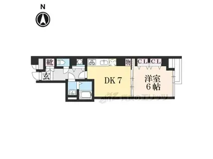 CASA RYOKOII(1DK/4階)の間取り写真