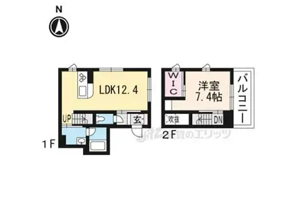 シャーメゾン東寺道(1LDK/2階)の間取り写真