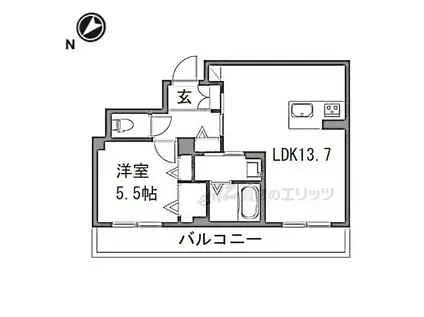 エアフォルク河原(1LDK/2階)の間取り写真