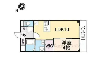 大津市月輪二丁目マンション(1LDK/5階)の間取り写真