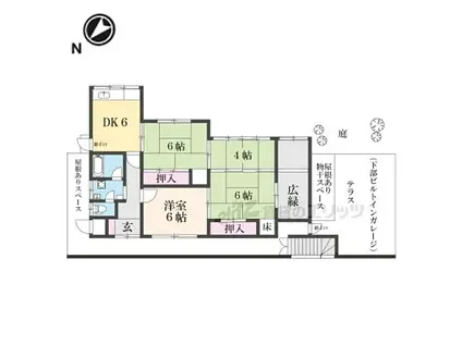 JR草津線 手原駅 徒歩23分 1階建 築50年(4DK)の間取り写真