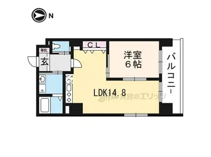 5S京都五条(1LDK/3階)の間取り写真