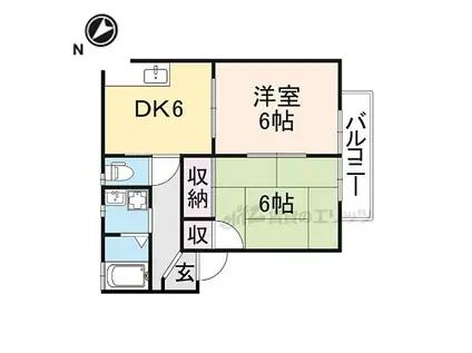 メゾン・カルミア(2DK/2階)の間取り写真