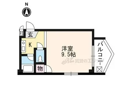 第2塚脇ビルシャガール(ワンルーム/4階)の間取り写真