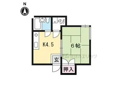 五十川ビル(1DK/4階)の間取り写真