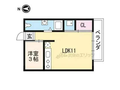 第二住田屋ビル(1LDK/3階)の間取り写真