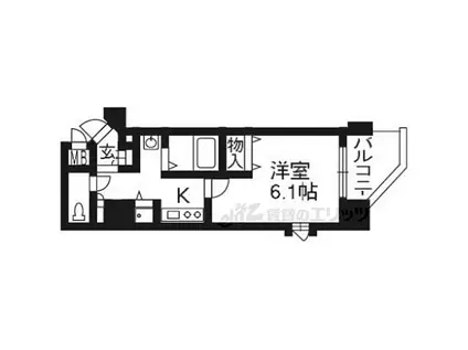 プレサンス京都五条大橋レジェンド(1K/3階)の間取り写真