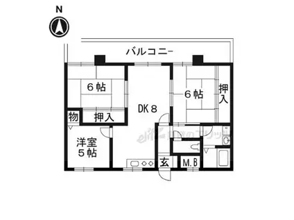モアライフ酒井松(3DK/4階)の間取り写真