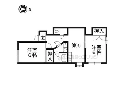 中井荘(2DK/1階)の間取り写真