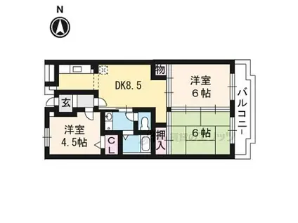 ローレルコート五番館(3DK/2階)の間取り写真