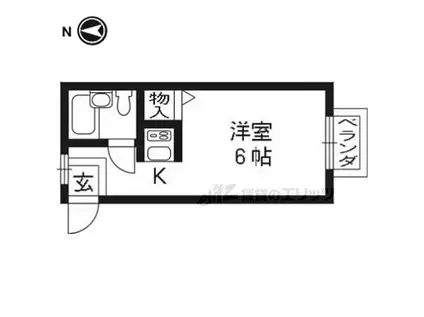 MEWハウス桃山(ワンルーム/4階)の間取り写真