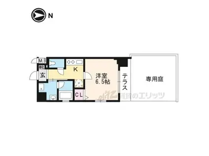 ベラジオ京都七条ウエスト(1K/1階)の間取り写真