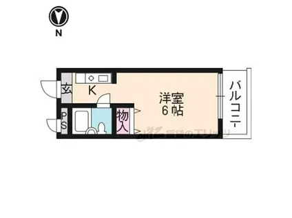 京阪本線 藤森駅 徒歩8分 4階建 築36年(1K/3階)の間取り写真