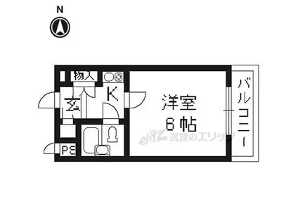 第20長栄イスズベル京都伏見(1K/5階)の間取り写真