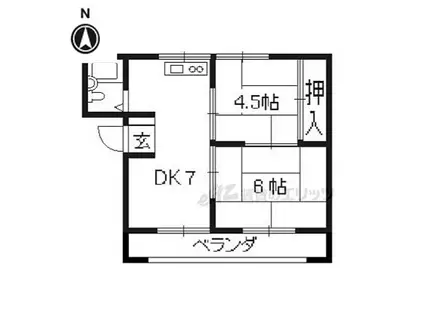 久保田ハイツ(2DK/1階)の間取り写真