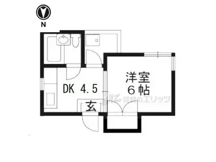 五十川ビル(1DK/4階)の間取り写真