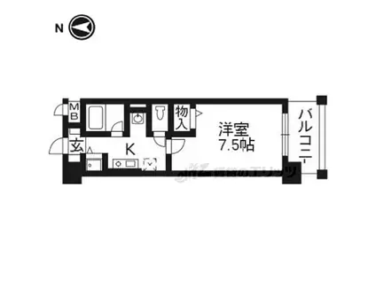 京阪本線 伏見桃山駅 徒歩30分 6階建 築19年(1K/3階)の間取り写真