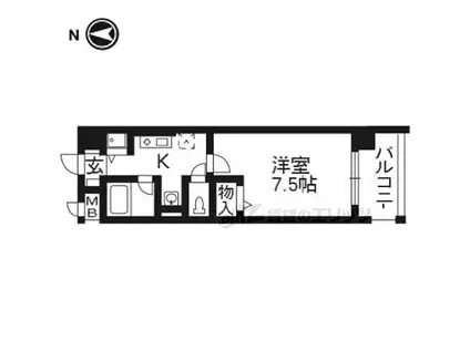 京阪本線 伏見桃山駅 徒歩30分 6階建 築19年(1K/4階)の間取り写真