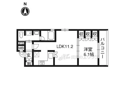 リーガル京都河原町四条南(1LDK/5階)の間取り写真