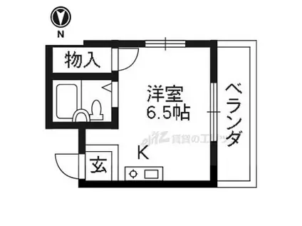 クイーンズコートヒロ(ワンルーム/1階)の間取り写真