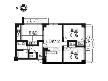 こすもす館(3LDK/3階)の間取り写真