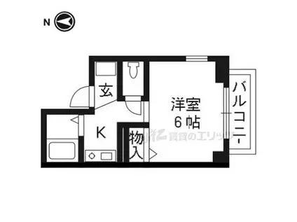 ポエム桃山(1K/1階)の間取り写真