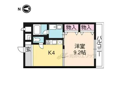 烏丸アネックスII(1DK/9階)の間取り写真