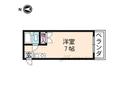 アーバンハイム夢(ワンルーム/4階)の間取り写真