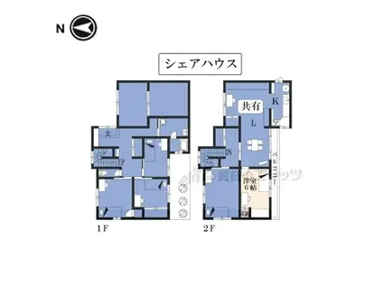 宮川ハウス(ワンルーム/2階)の間取り写真