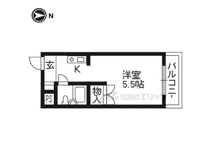 ソレーユー藤井(1K/3階)の間取り写真