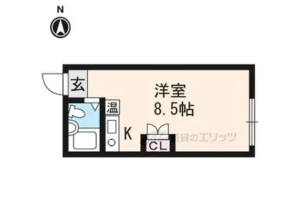 嵯峨スチューデントハウス(1K/4階)の間取り写真