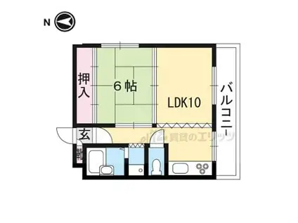 ドミール松田(1LDK/3階)の間取り写真