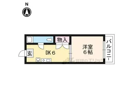 銀閣寺ハイツ(1DK/4階)の間取り写真