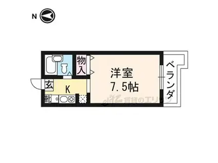 京阪本線 藤森駅 徒歩4分 3階建 築31年(1K/2階)の間取り写真