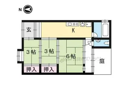 京阪本線 龍谷大前深草駅 徒歩5分 1階建 築40年(3K)の間取り写真